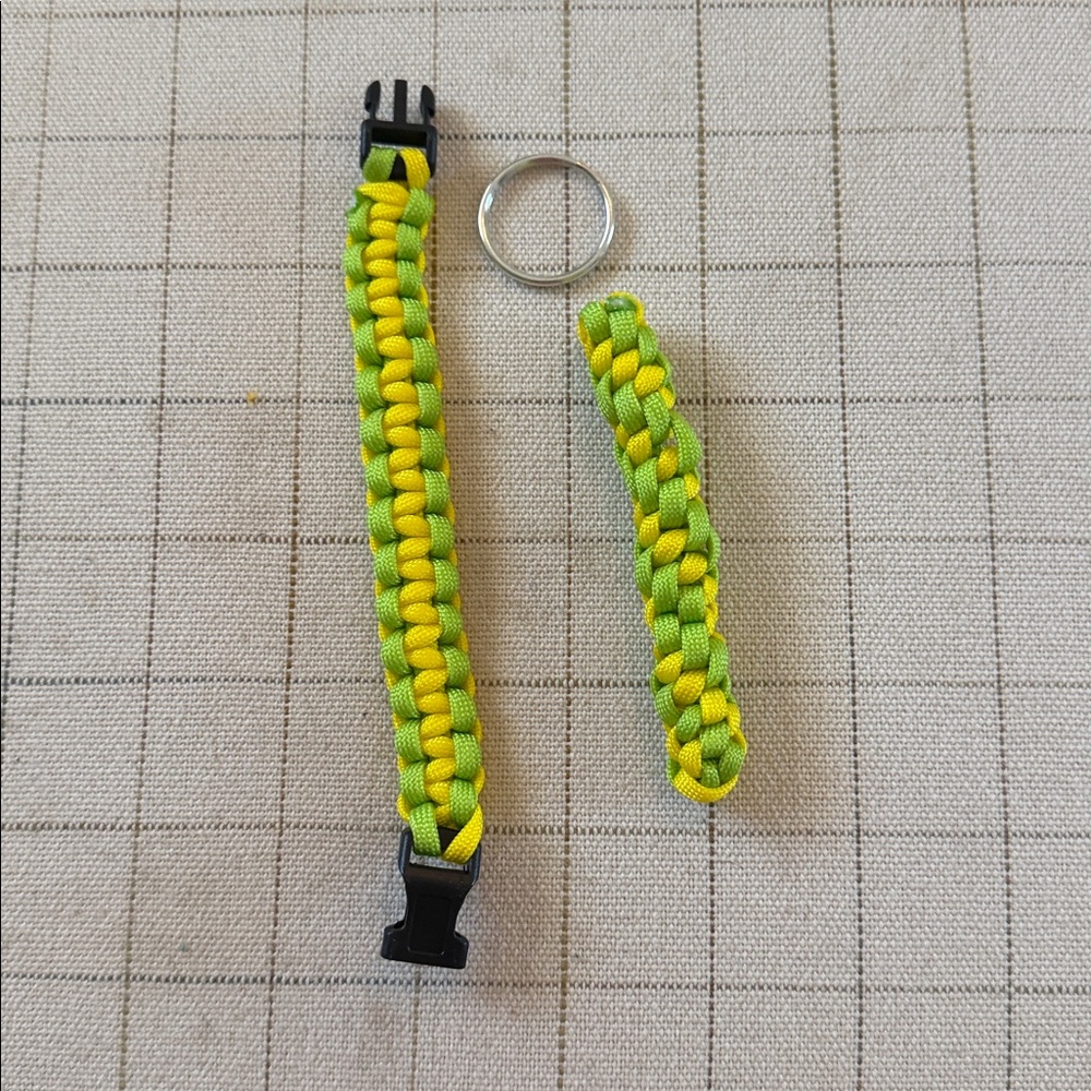 Green and Yellow Paracord Bracelet Set